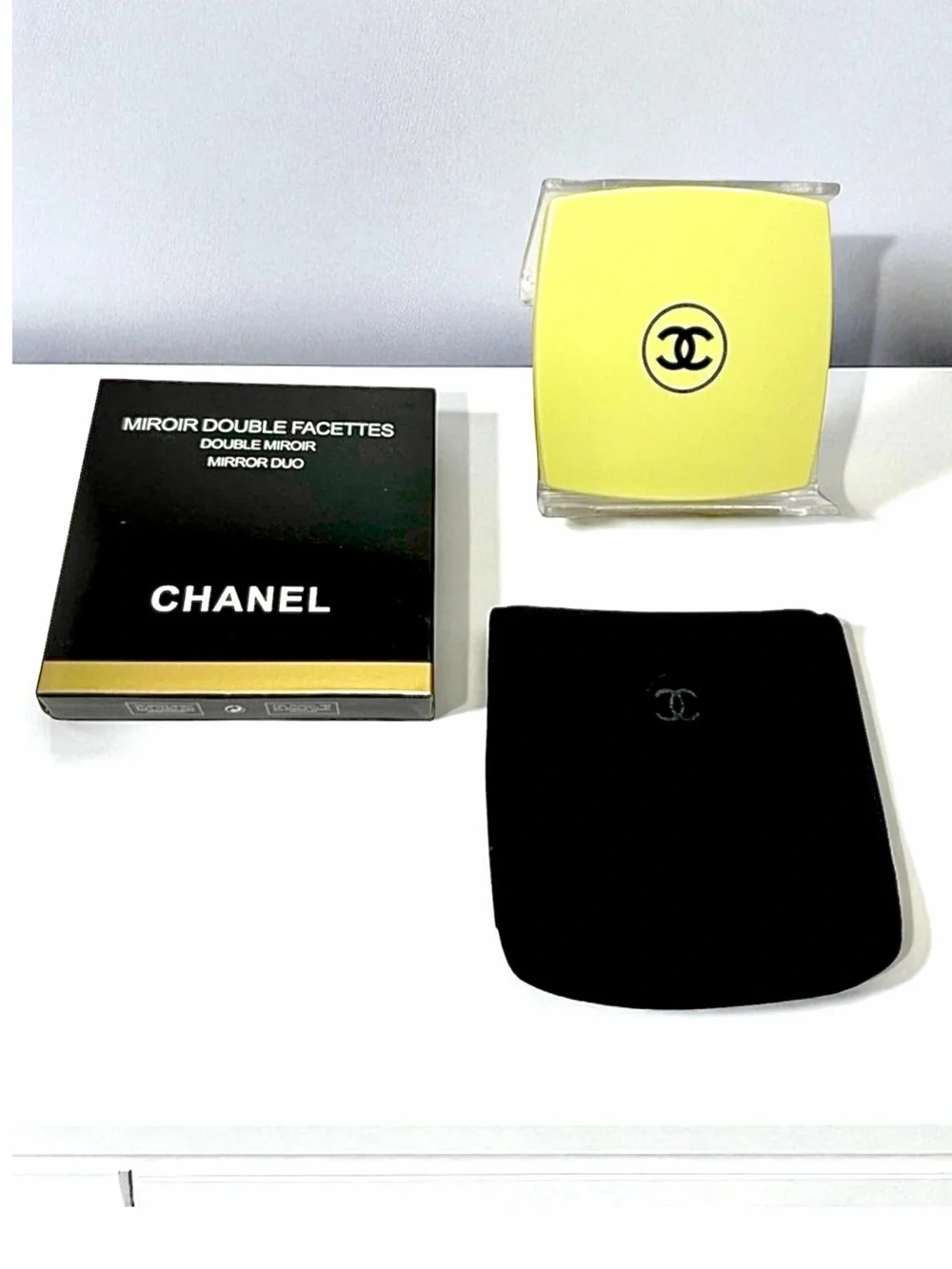 CHANEL Limited Edition Yellow Mirror Duo Compact Mirror NIB w/ Box & Pouch